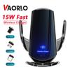 VAORLO Автомобильное беспроводное зарядное устройство 15 Вт, магнитное автоматическое автомобильное крепление, держатель для телефона для iPhone, Samsung, Xiaomi, инфракрасная индукционная QI, быстрая зарядка