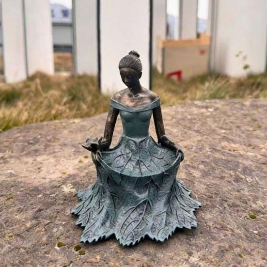 Кормушка для птиц 'Фея Листьев' Фигурка Богини из смолы Держатель для птичьего корма Уличная кормушка для птиц для сада Заднего двора Балкона Веранды Декор