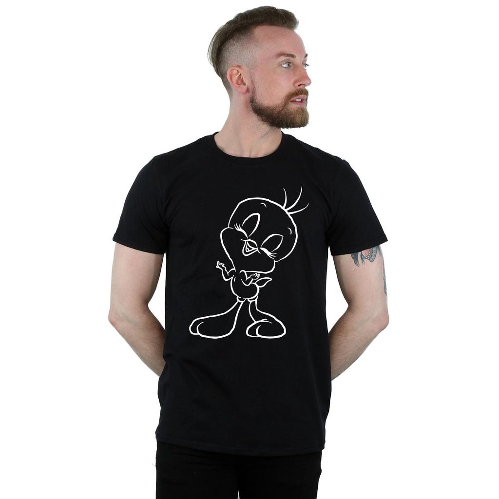 Looney Tunes Mens Tweety Pie Outline T-Shirt