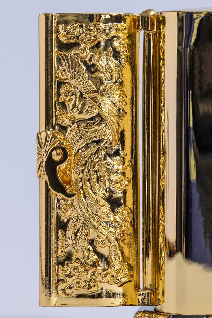 Buddha Statue Kobo Daishi with Zushi Kukai Takaoka Copperware Daishi (gold Plated/24k Gold) _ "Shingon Buddhism" (Kobou Z)