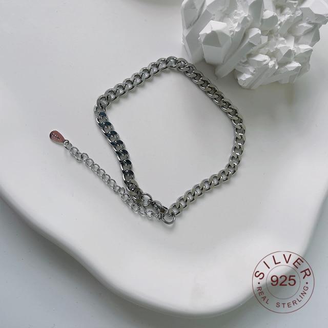 Минималистичные браслеты из стерлингового серебра 925 пробы с сердечками LOVE для женщин, новые модные винтажные ювелирные изделия ручной работы на день рождения, подарки