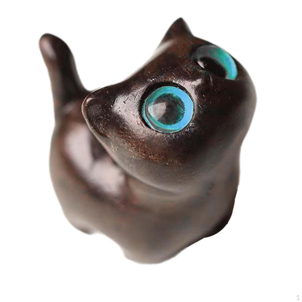 Статуя кошки, деревянная фигурка, произведение искусства, украшение, подарок, скульптура котенка, украшение для кабинета, новоселье