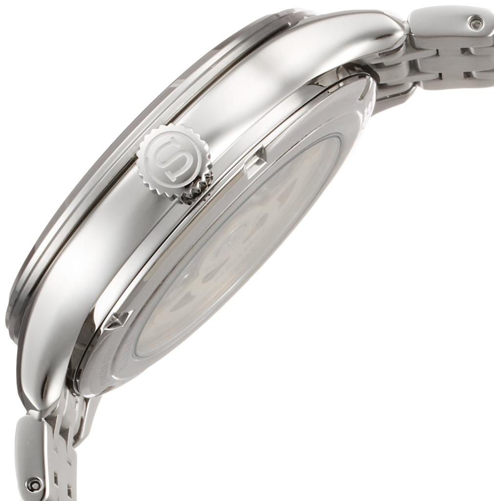 [Часы Seiko] Наручные часы Presage с белым штампованным циферблатом, прозрачной задней крышкой, сапфировым стеклом с двойным изгибом, SARY099, мужские, серебристые