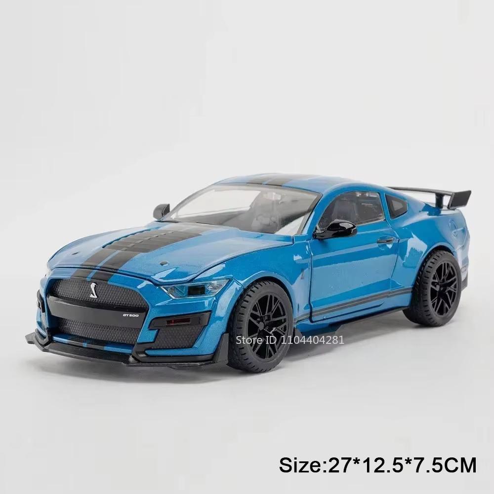 Большой размер 1/18 Мустанг Шелби GT500 Литые металлические модели спортивных автомобилей 4 двери открываются Металлические машинки для детей Игрушки Подарки