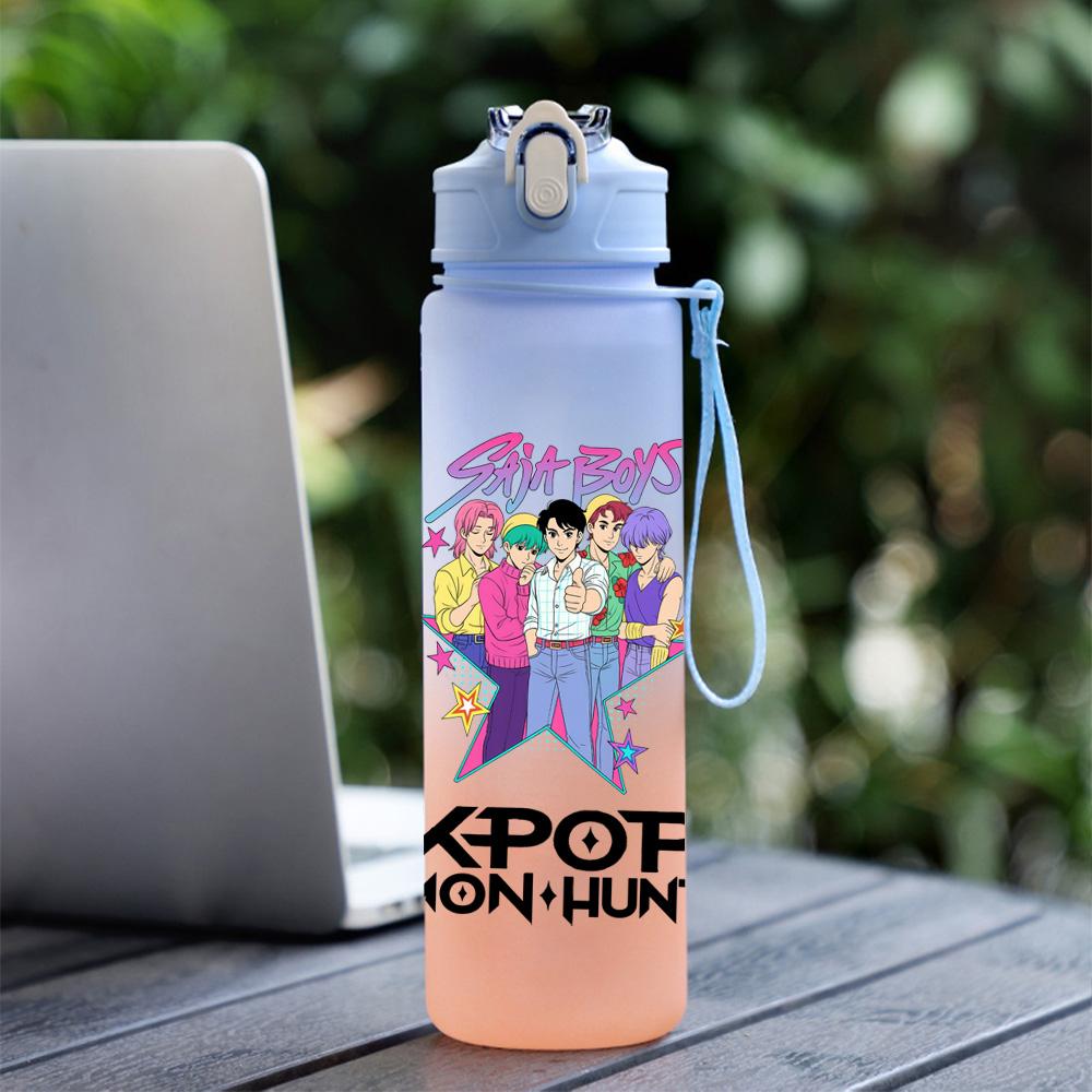 750Ml Water Bottle Demon Hunters Printed Large Capacity Drinking Cup Portable Outdoor Sports Water Cup Children Kid Gift