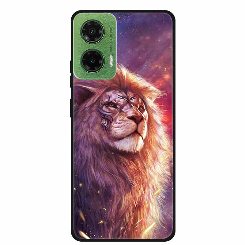 Silicone Painted Cover For Motorola Moto G35 G55 Case Luxury Animal TPU Silicone Soft Back Cover For G55 5G Black Bumper MotoG35