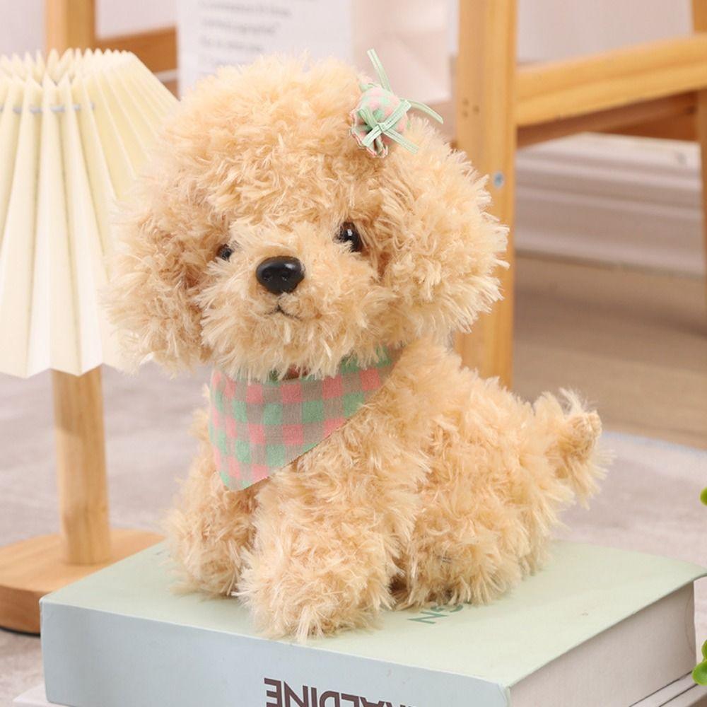 For Children Curly Hair Dog Baby Appease Stuffed Animals Stuffed Dog Doll Soft Cute 25CM Simulation Dog Home Decor