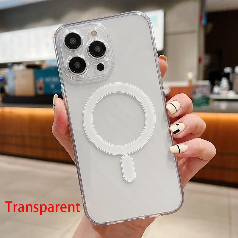 Luxury Plating Clear Magnetic For Magsafe Wireless Charge Case For iPhone 11 13 12 14 Pro XS Max X XR 8 Plus Soft Silicone Cover