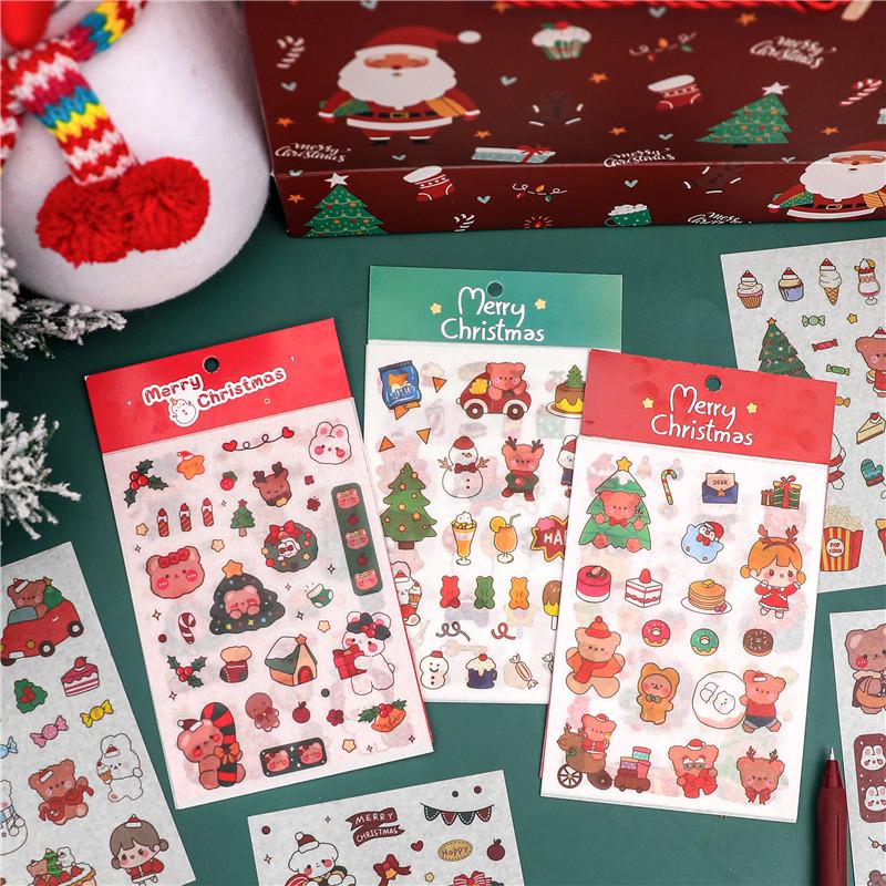 Милый мультяшный набор наклеек из рождественской серии для дневников и журналов
