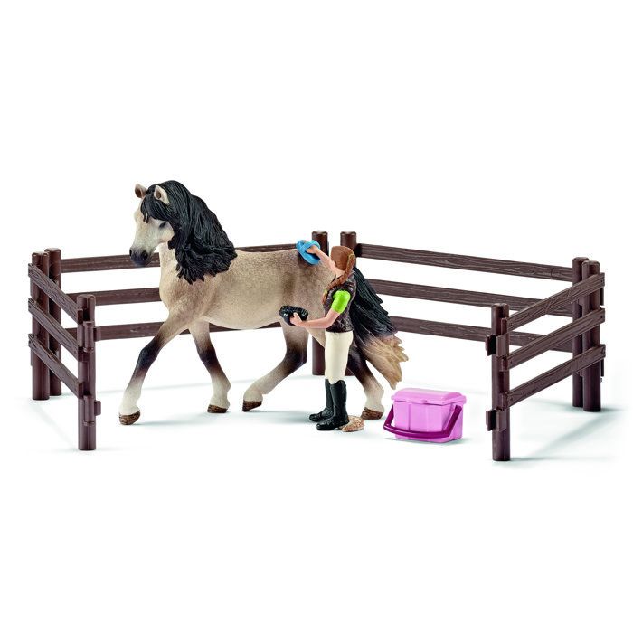 Coffret kit de soin pour chevaux andaloux, schleich 42270 Horse Club, coffret figurines pour enfants, des 5 ans