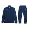 Li Ning Solid Color Stand Collar Sweatpants Casual Running Sports Hoodie Set Men Sweatpants Navy-Blue AWES011-1
