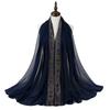 Женский Мусульманский Кружевной Пузырчатый Шифоновый Хиджаб Платок Foulard Femme Musulman Исламские Платки на Голову Арабские Головные Уборы