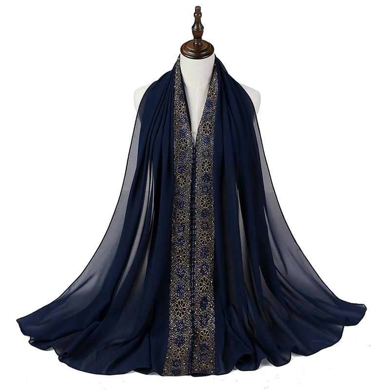 Женский Мусульманский Кружевной Пузырчатый Шифоновый Хиджаб Платок Foulard Femme Musulman Исламские Платки на Голову Арабские Головные Уборы
