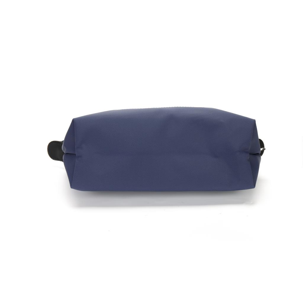 Longchamp Сумка-тоут Le Pliage Energy с тисненым логотипом, на кнопке, из ткани и телячьей кожи, женская, темно-синяя 30030HSR006