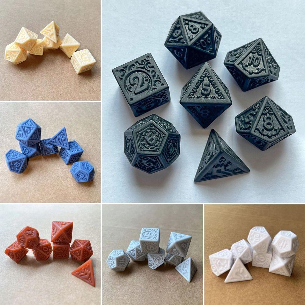 7 шт./компл. D4 D6 D8 D10 D12 D20 DND игральные кости 7-Die настольная игра игровые кости многогранные игральные кости TRPG DND