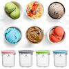 4 Pack 16oz Pints Replacement Ice Cream Cup BPA-Free Durable Color-Coded Lids Leak-proof Ice Cream Containers for Ninja Creami Breeze NC100/NC200
