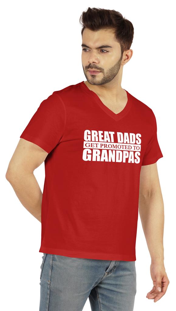 Inkmeso Мужская футболка для дедушки. Отличные папы получают повышение до дедушки. Футболка с надписью «Письмо» впервые