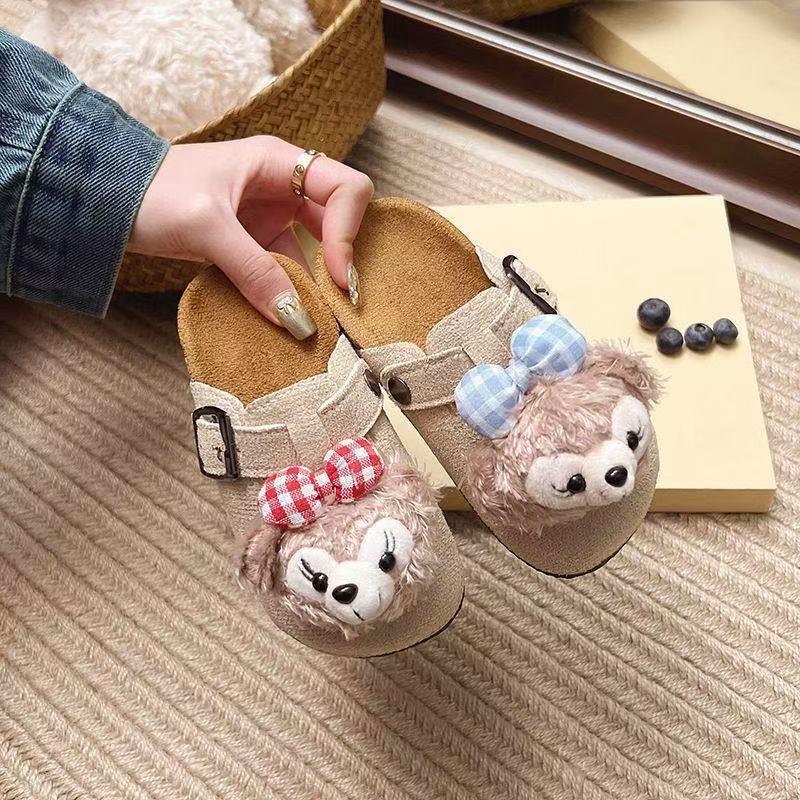 Милые детские мультяшные шлепанцы Birkenstock - Модель Весна 2025, Толстая подошва, Закрытый носок, Для улицы, Ленивый стиль
