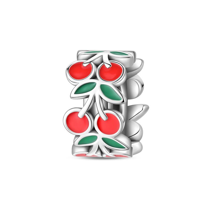 New 925 Silver Strawberry Cherry Fruit Series Charms Beads Fit 3mm 925 Original Bracelets DIY Birthday Jewelry Gifts