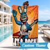 Custom Name Five Nights horror Theme Heart In Space Adventure Microfiber Beach Towel, Lightweight for Summer Travel, Swimming Pool Fan Gift