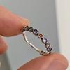 Exquisite S925 Silver Retro Rainbow Zircon Adjustable Ring For Women Stylish And Elegant