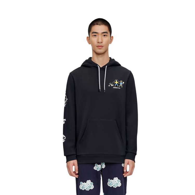 Adidas Neo Sweatshirts Men's Black Hooded Moderate Regular HG6589