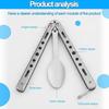 2PCS Butterfly folding stainless steel spoon Fork set (suitable for travel, camping, hunting, barbecue, kitchen) Silver