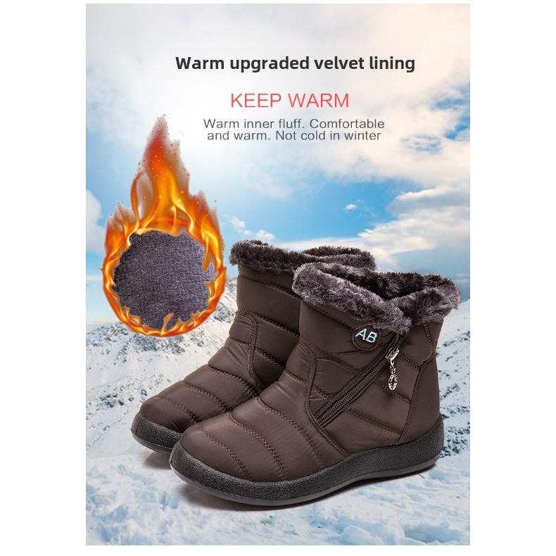 Plus Size Winter Warm Women's Snow Boots Women's Side Zipper Waterproof Cotton Boots Women's Shoes