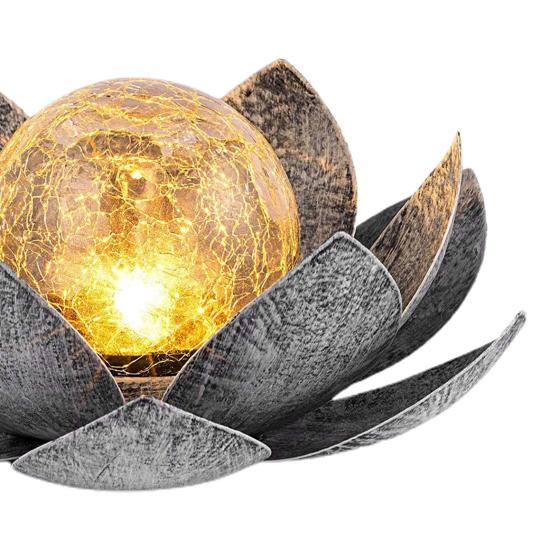 Солнечная лампа Lotus Light, автоматическое включение/выключение IP55, водонепроницаемый беспроводной дизайн, солнечная садовая лампа, украшение для лужайки, патио, улицы