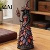 Bohemian Forest Theme Collectibles Seasonal Witch Figurine Ornament, Handcrafted Resin Statue for Halloween Thanksgiving Holiday Party Prop