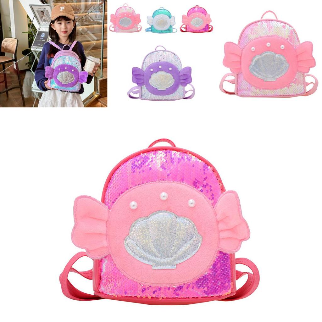 Adorable New Pu Sequin Mini Backpack With Cute Wings For Kids In Bright Colors