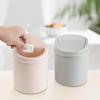 Mini Waste Bin with Lid Desktop Table Roll Swing Lid Waste Bin Small Trash Can Bedroom Office Desk Storage Box Home Supplies