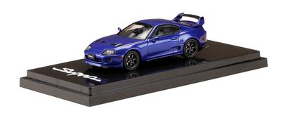 Масштаб HJ64 Toyota Supra В СТИЛЕ JDM Синий Металлик Слюда Готовый Продукт 1/64 (A80)