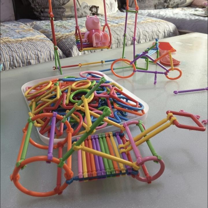 Детские DIY блоки из соломинок, STEM образовательные волшебные палочки, креативные взаимозацепляющиеся строительные игрушки для малышей