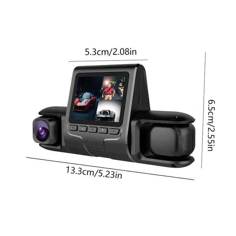 3 Camera Lens Car DVR 3-Channel Dash Cam HD 1080P Dash Camera Dual Lens Dashcam Video Recorder 24H Parking Monitoring Dashcam
