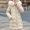 Fashion Winter Coat Female Long Parkas Hooded Faux Fur Collar Loose Thick Women's Jackets