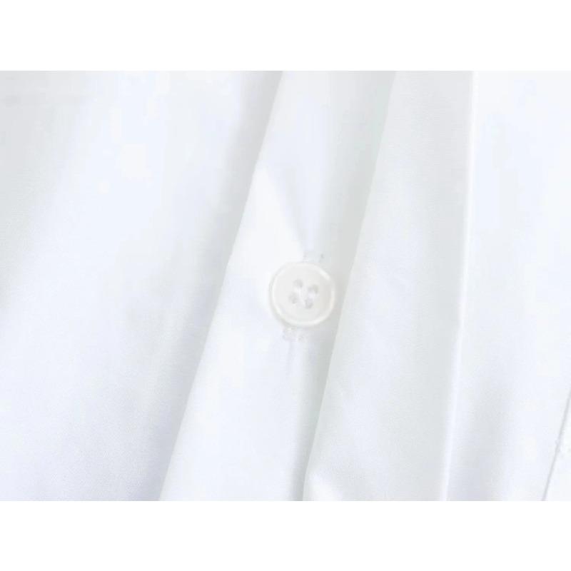 Women's Fashion Crop Poplin Shirt Women Casual Lapel Short Sleeve Pocket Front Button Versatile Female Top