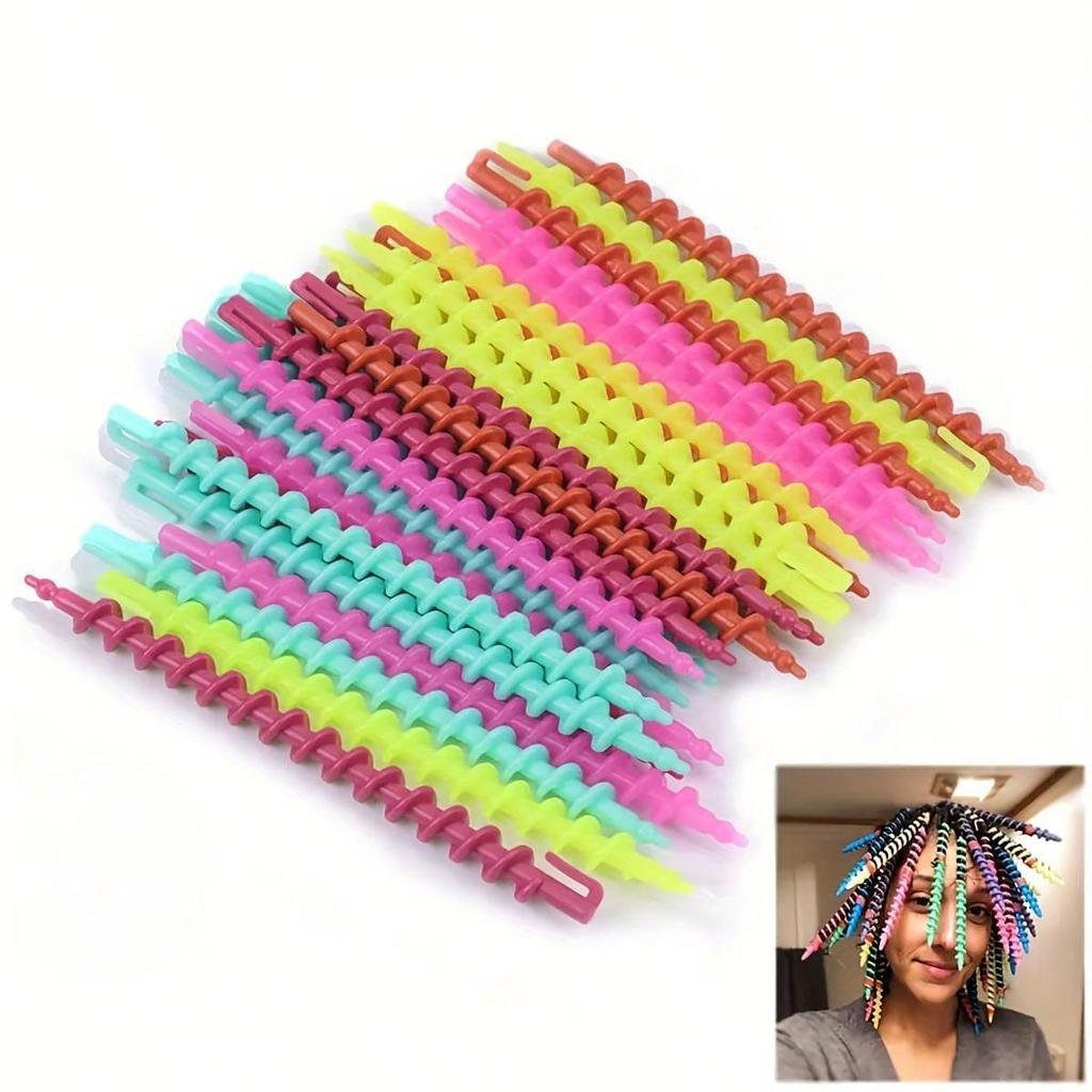 Набор из 20 спиральных бигуди — простая укладка своими руками, подходит для различных локонов — быстрое изменение прически в различных ярких цветах — Suitab