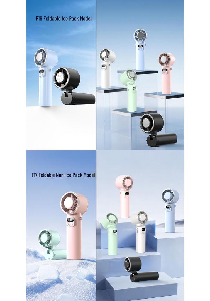 Foldable Handheld Fan with Semiconductor Refrigeration, Long Battery Life, High Speed, and Compact Design