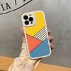 Геометрический арт-кейс в стиле Баухаус для iPhone 15 Pro Max 16 Plus 14 Pro 11 13 12 Mini X Xr Xs 7 8 Se Чехол из кожи ягненка