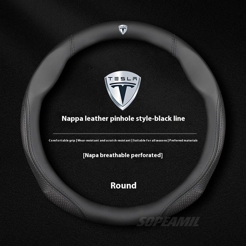 Tesla Model 3 Model Y Model S Model X Roadster Замша Кожа Противоскользящий Спортивный стиль Чехол на руль автомобиля Автоаксессуары