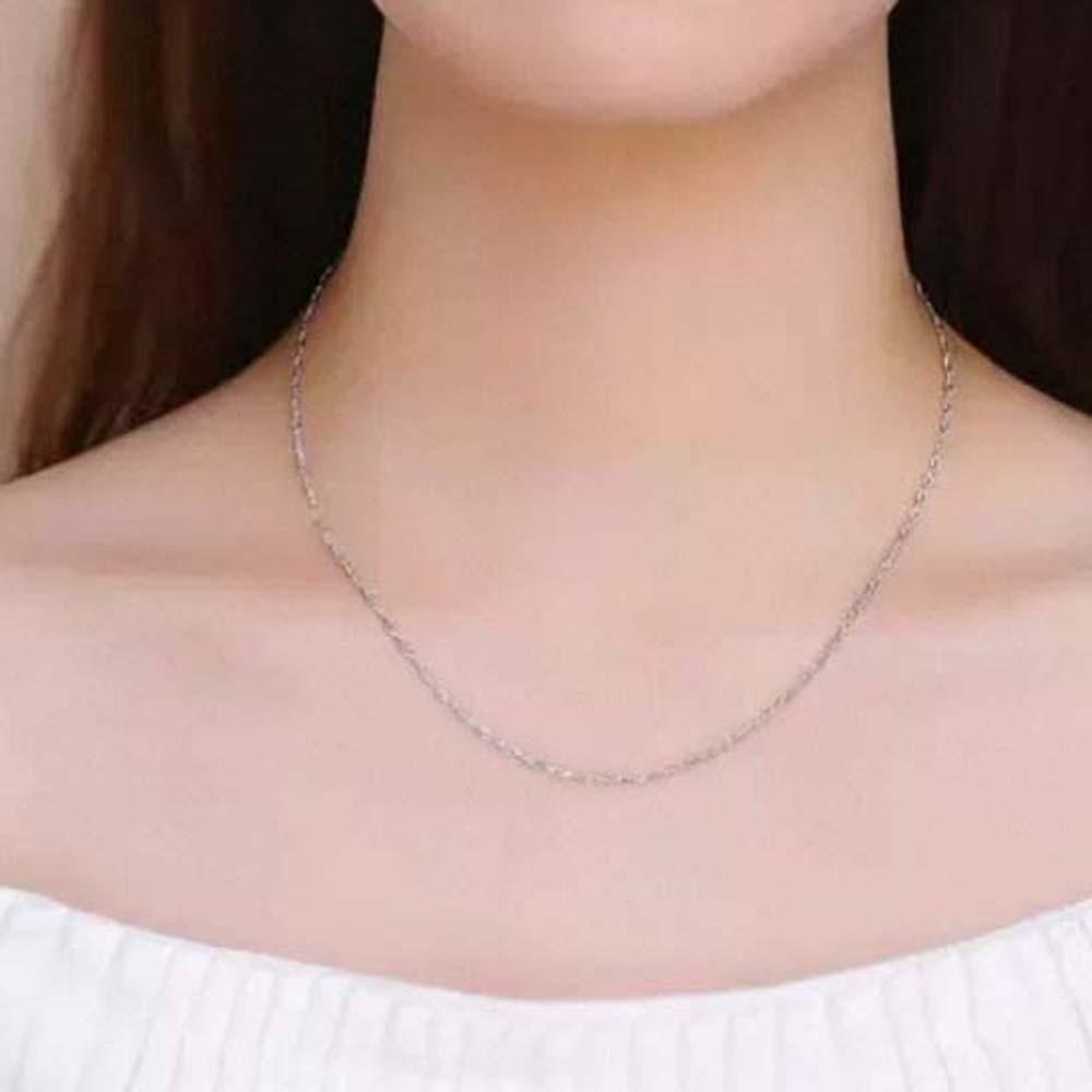 925 Silver Stacked Silver Necklace Luxury Collarbone Chain Elegant Glitter Choker Necklace Bride