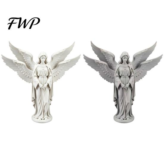 3D Printed Angel Sculpture Guardian Figurine Four-Winged Matte White Decor Statue for Home Office Bookshelf Desktop Decoration Versatile