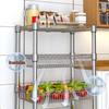Adjustable 4-Tier Carbon Steel Kitchen Storage Rack with Baskets