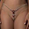 Body Chain Sexy Shiny Faux Gemstone Adjustable Sparkling Decorative Gift Full Rhinestones Thong Panties Chain Jewelry Daily Wear