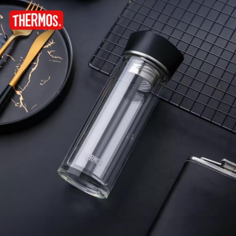 Thermos TCGB-300 Double-Layer Tea Separation Glass Cup 300ml