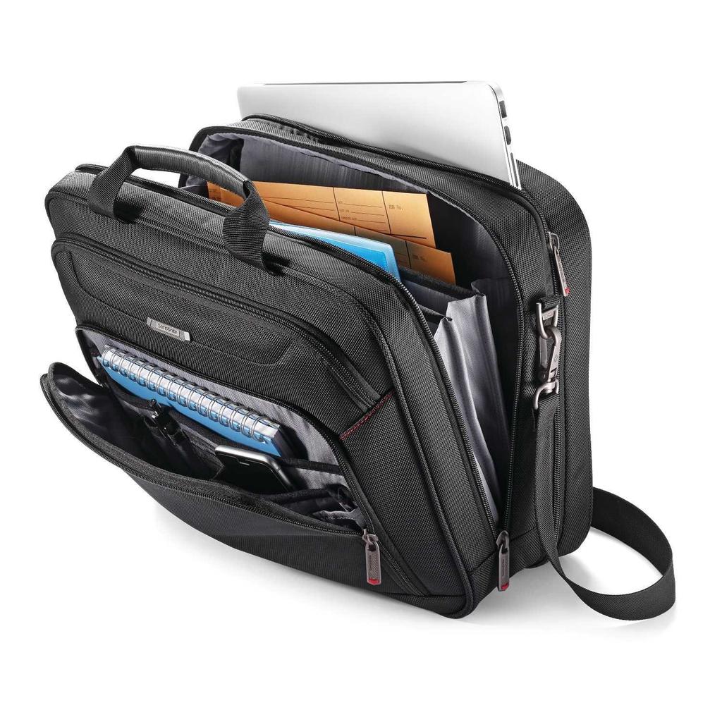 Портфель Samsonite XENON 3 (89433-1041) Черный портфель с двумя отделениями - Не требующий проверки на контрольно-пропускном пункте Черная мужская деловая сумка для поездок на работу и в командировки