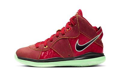 Lebron 8 'Empire Jade' Фиолетовые Запретные, Джеймс Средние Винтажные Баскетбольные Кроссовки Черно-Красные DH3238-600