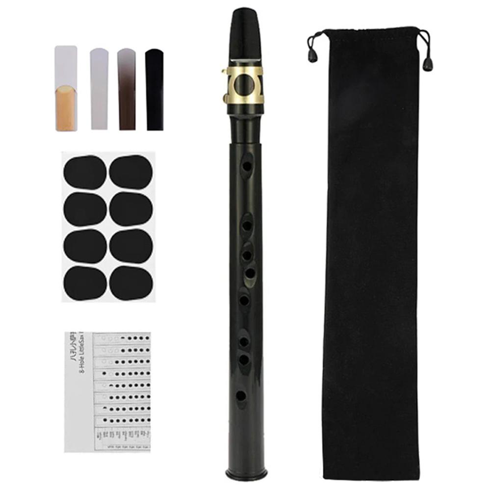 8-Hole Mini Pocket Saxophone with Accessories Portable Saxophone Instrument for Daily Practice Stage Performance