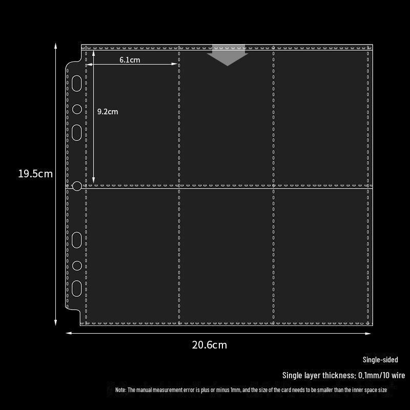 Сменный блок для альбома с карточками формата А5 с 7 отверстиями: Прозрачная 3-дюймовая сетка из четырех квадратов для карточек идолов